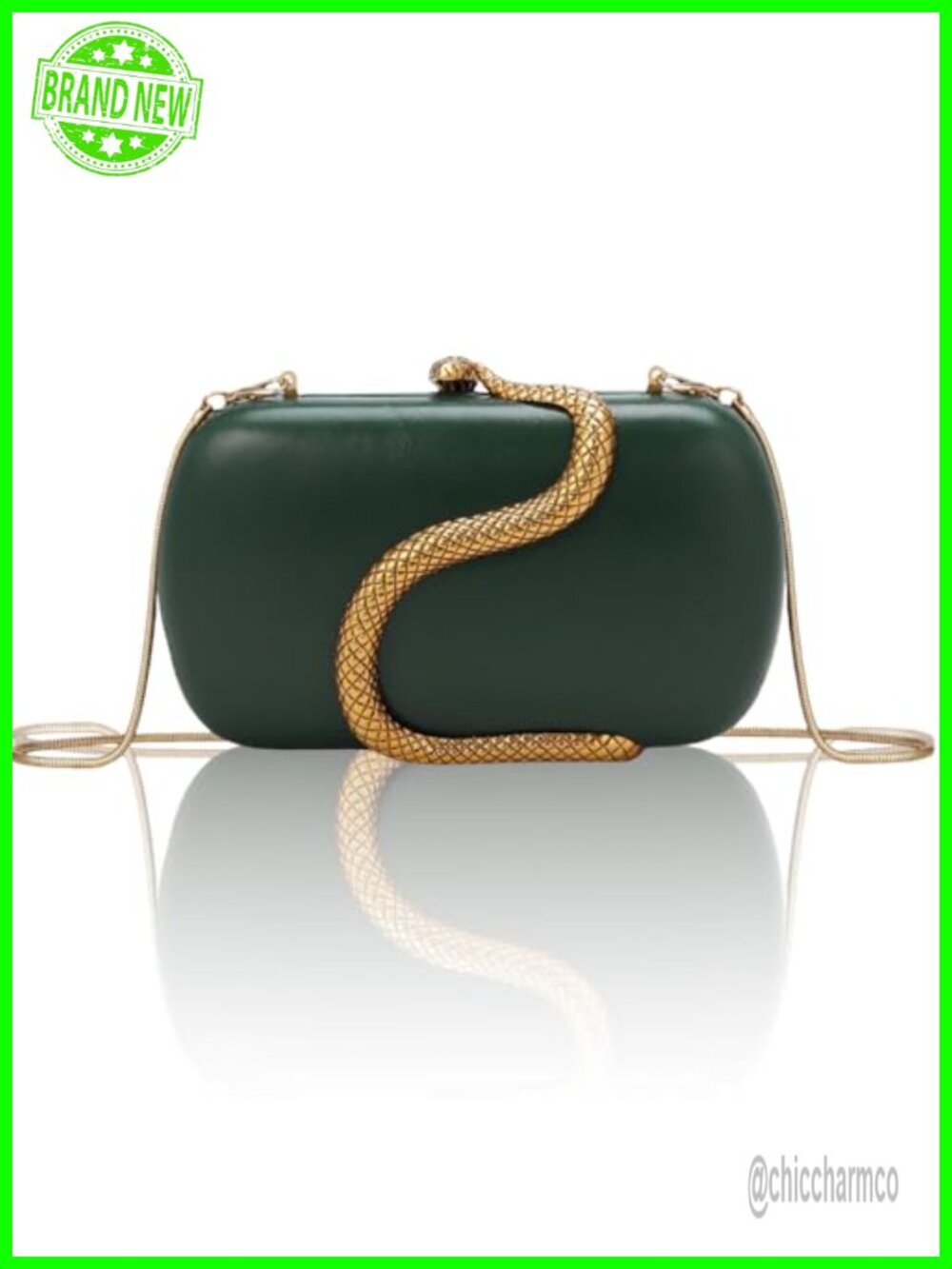 PU Leather Clutch Purse for Women Vintage Evening Bag with Detachable Chain